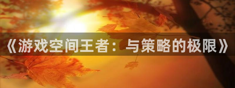 鼎点娱乐直属：《游戏空间王者：与策略的极限》